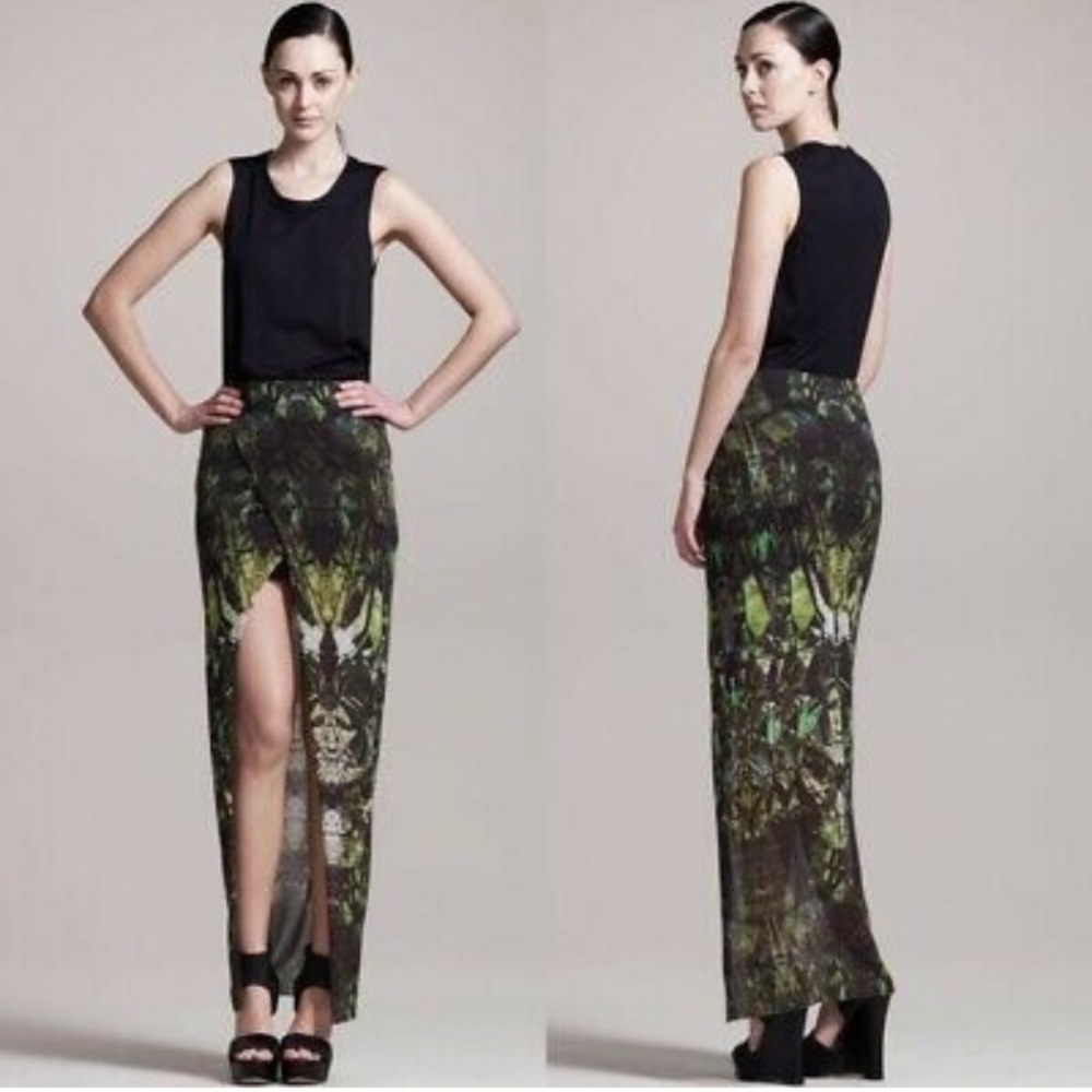 Helmut Lang Green Cicada Skirt, L